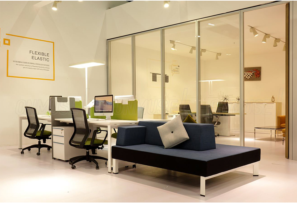 Green Business Space with Double Glass Partitions And Office Partitions