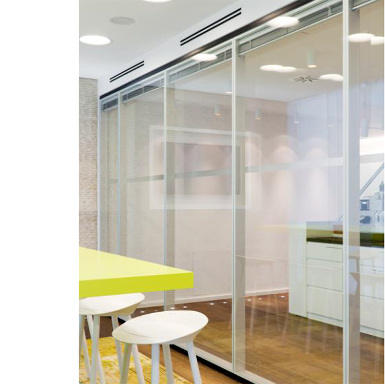 Office Glass Partition Double Layer Tempered Hollow Transparent Glass Soundproof Wall Aluminum Alloy Louver High Spacing Partition
